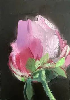

The artist's original high-quality perfect hand-painted wall painting on canvas: original oil painting, flowers, pink peony.
