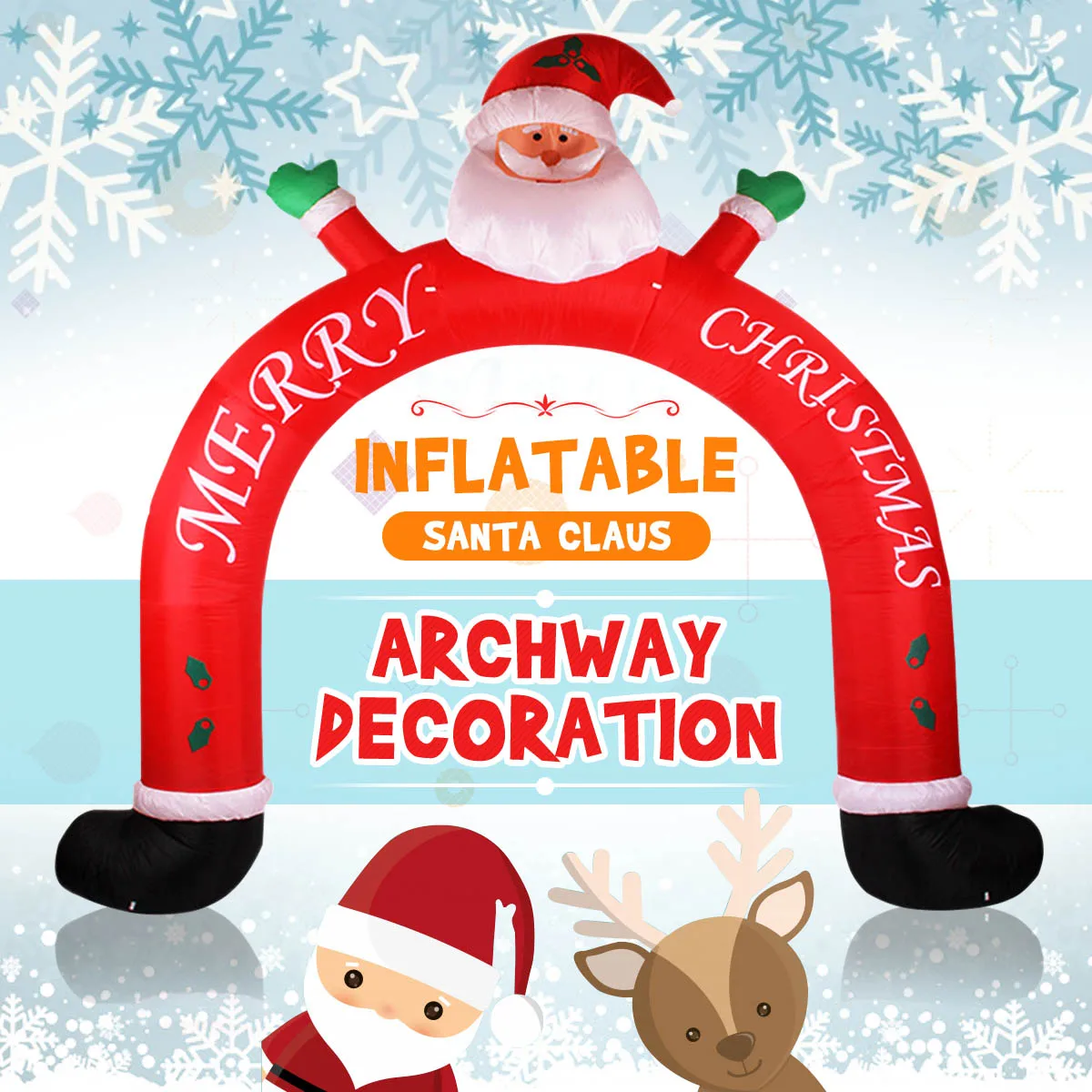 

3Mt Inflatable Christmas Party Home Decoration Inflatable Arches With Integrated Fan Toys For Kids Gift Snow Arches Toy Hotels