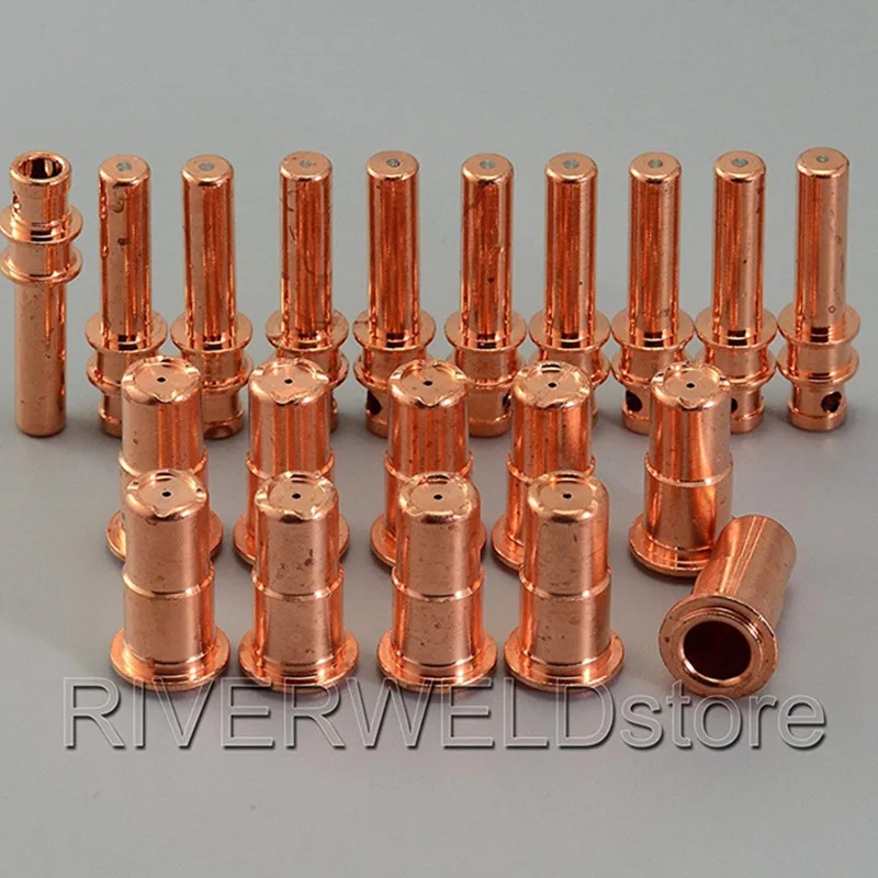 PR0115 Plasma Electrodes & PD0106 Plasma Tips Nozzles Consumables Accessories Fit A81 A80 P80 Plasma Torch, 20pcs/pack