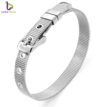 Kopen 10Pcs 8Mm 10Mm Rvs Polsband Armband, fit 8Mm Slide Charms amp; Slide Letters, Vrouwen Band Armband LSBR01 02 * 10