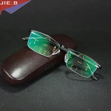 Ультра светильник антиусталость прогрессивные Мультифокальные коммерческие очки для чтения мужские бифокальные интеллектуальные диоптрийные очки TR90 ноги