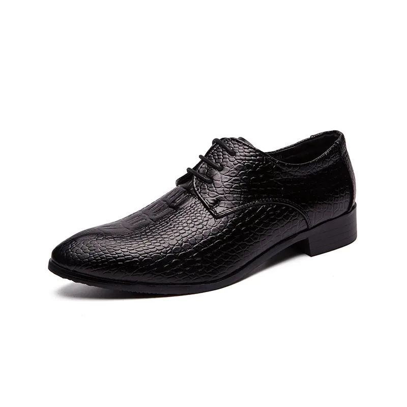 designer snake skin formal leather men shoes crocodile pattern dress wedding male footwear pointed toe brogue oxfords for men (5)