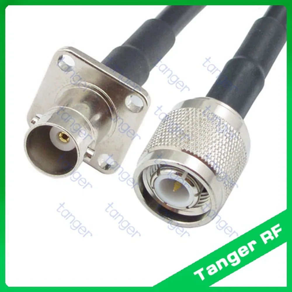

Hot selling Tanger TNC male plug to BNC female jack 4four hole panel straight RF RG58 Pigtail Jumper Coaxial Cable 3feet 100cm