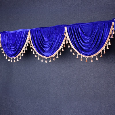 Хорошее качество бархатная драпировка Swag с кисточкой украшение для мероприятий, вечеринок, свадьбы фон занавес сценический фон - Цвет: royal blue