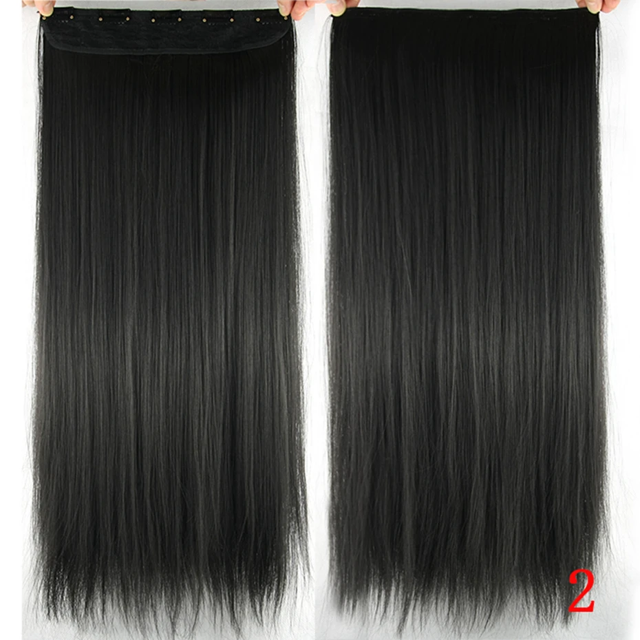 Soowee, 60 см, синтетические волосы, прямые, черные, Омбре, волосы, 5 клипов, накладные волосы, накладные волосы на шпильках для женщин