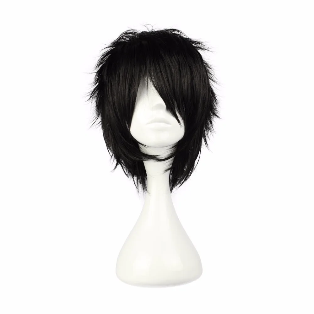 

MCOSER 30CM Short Straight Synthetic 100% High Temperature Fiber Black Color 17 Styles Heat Resistent Cosplay Wigs