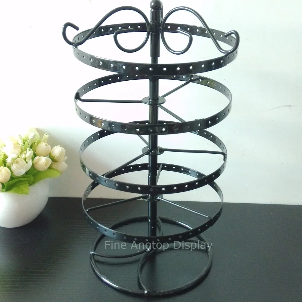 Wrought Iron 4 layer jewelry display stand holder rotating ornaments earrings storage display