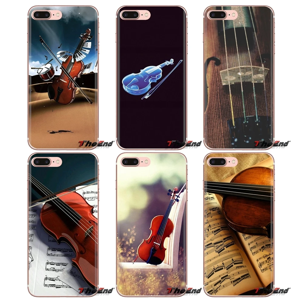

music violin Transparent Soft Shell Covers For Xiaomi Redmi 4A S2 Note 3 3S 4 4X 5 Plus 6 7 6A Pro Pocophone F1