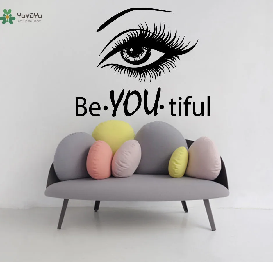 

YOYOYU Vinyl Wall Decal Woman Salon Wall Decoration Beautiful Wording Repetable Beauty Girl Retro wall sticker YO313