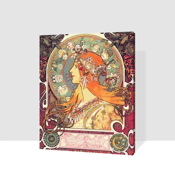 

MaHuaf-T023 European style painting 40x50cm Framed paint by numbers DIY Hand-painted canvas painting for home decor