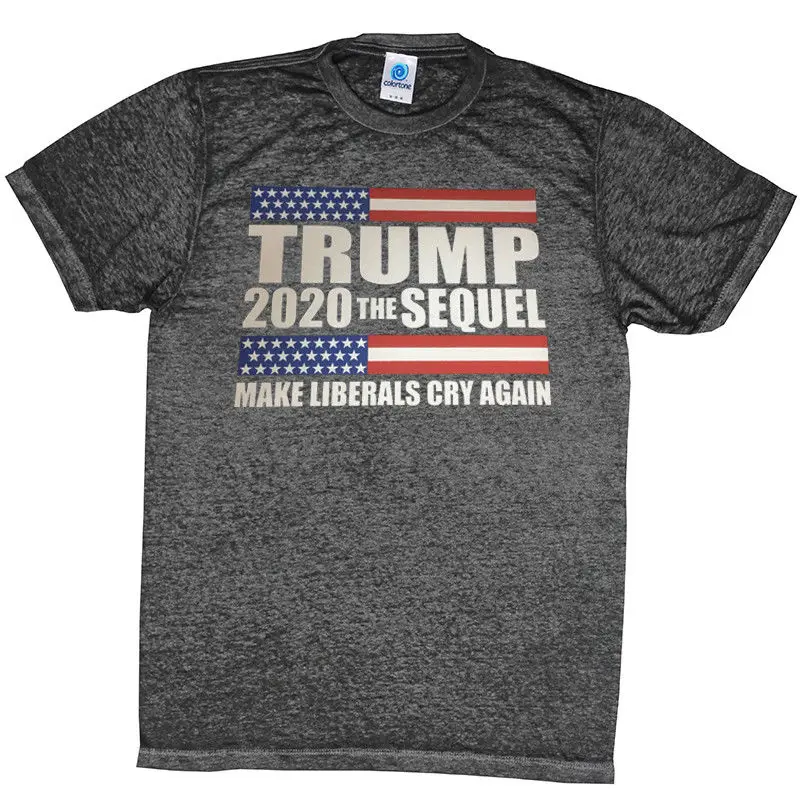 Трамп 2020 футболка ACID-WASH SEQUEL t-shirt MAKE LIBERALS CRY качество S-3XL Футболка с принтом Летняя