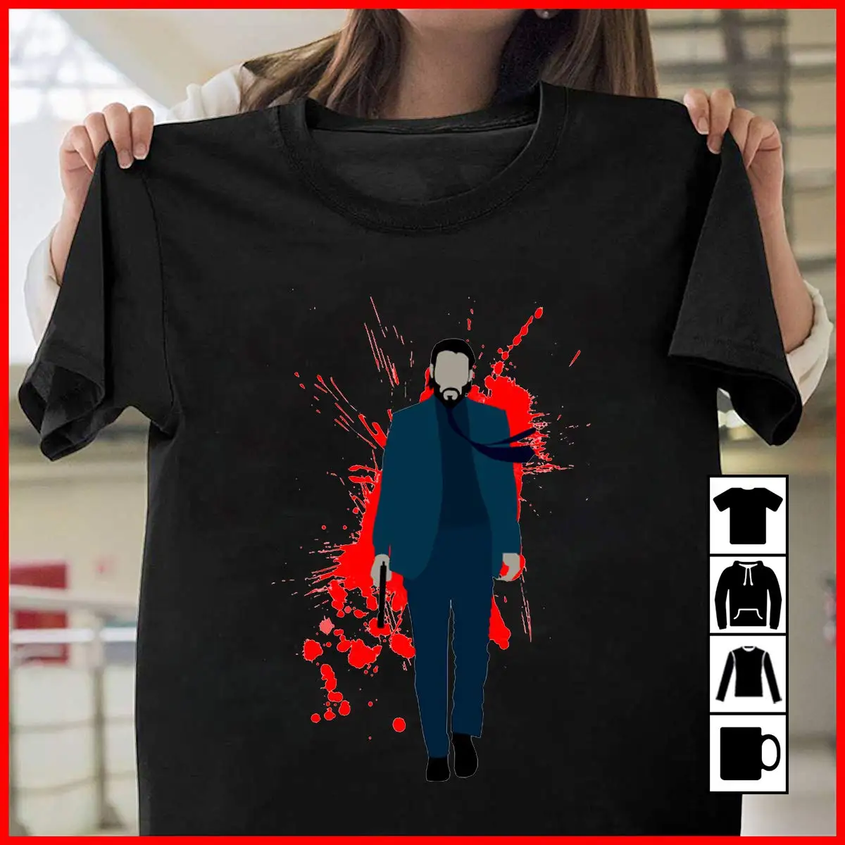 Футболка John Wick с брызгами крови хлопковая модная футболка бесплатная доставка