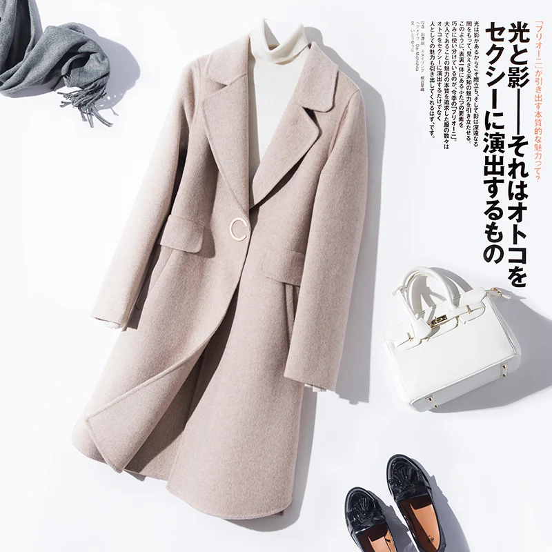 Women Jackets 100% Wool Hight Quality Coats 2018 Winter New Arrival C-word button Outwear Woman Standard Clothes Free Shipping Coats