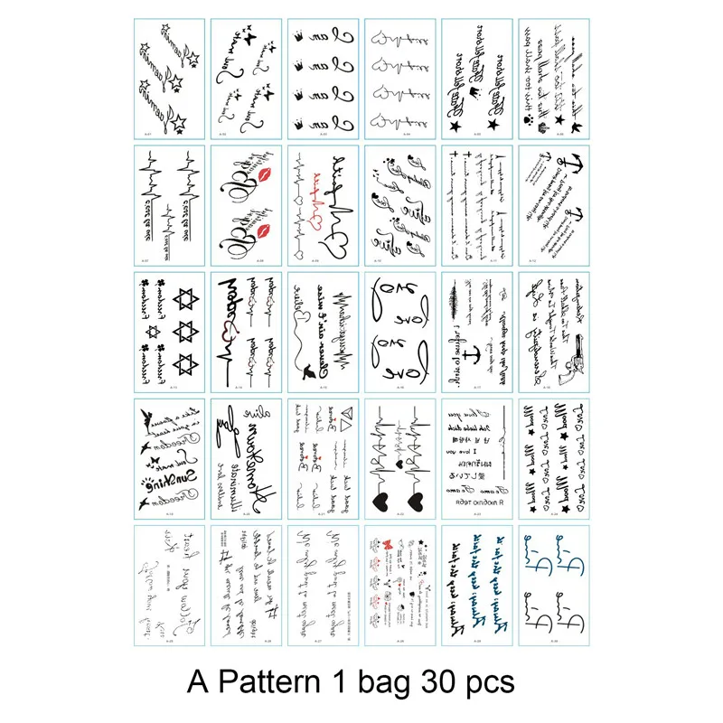 1 Bag 30 pcs DIY stationery stickers children Tattoo Stickers office stationery