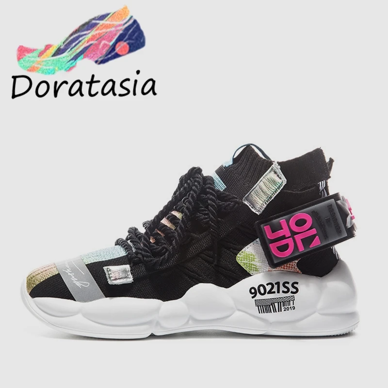

DORATASIA New INS Hot Colored Soft Sock Sneakers Women 2019 Summer Fashion Plus Size 35-44 Dad Shoes Women Casual Shoes Woman