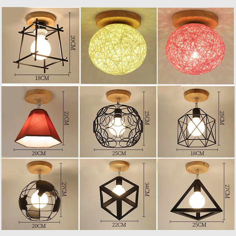 Ceiling lights Minimalist Retro Ceiling Lamp Glass E27 industrial decor lamps for living room Home Lighting Lustre Luminaria