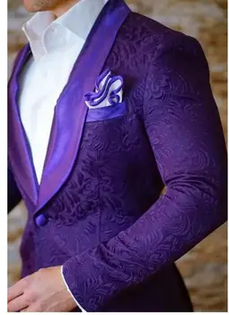 High Quality One Button Purple Paisley Groom Tuxedos Shawl Lapel Groomsmen Mens Suits Blazers (Jacket+Pants+Tie) W:695
High Quality One Button Purple Paisley Groom Tuxedos Shawl Lapel Groomsmen Mens Suits Blazers (Jacket+Pants+Tie) W:695