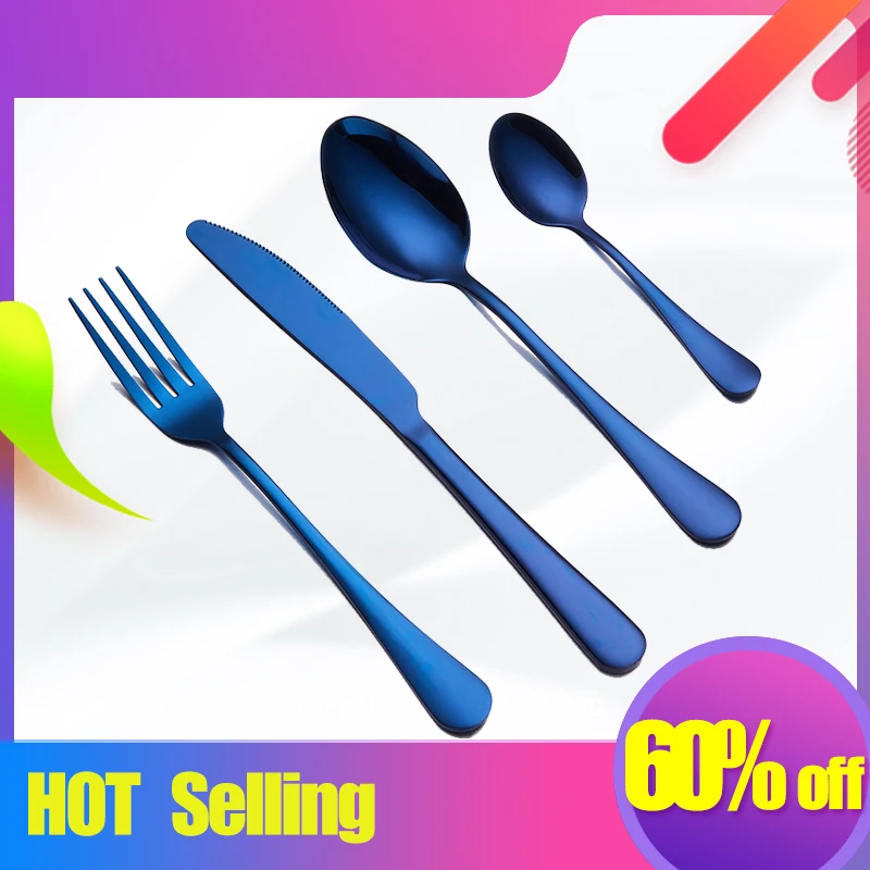 

Spklifey Gold Cutlery Set Stainless Steel Dinner Set Cutlery Knife Fork Spoon Dessert Dinnerware Western Silverware Tableware