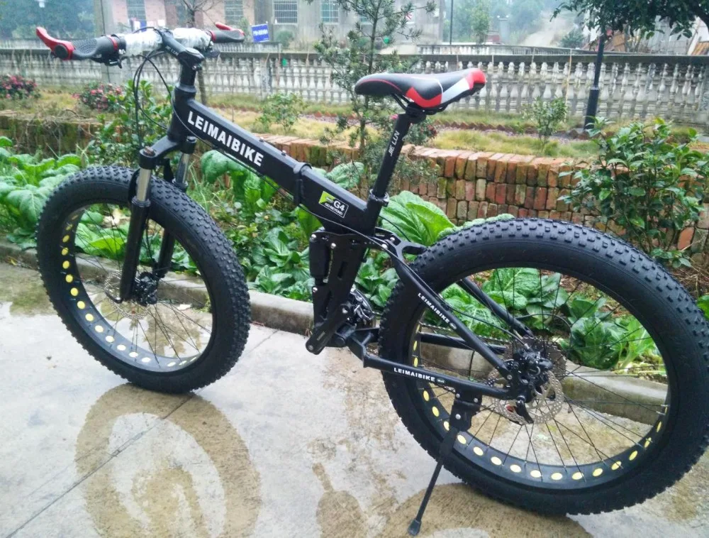 Clearance KALOSSE  snow bike   21/24/27/30 speed   Fat bicycle , bicicleta  mountain bike  26*4.0 inch tires  beach mountain bike 2