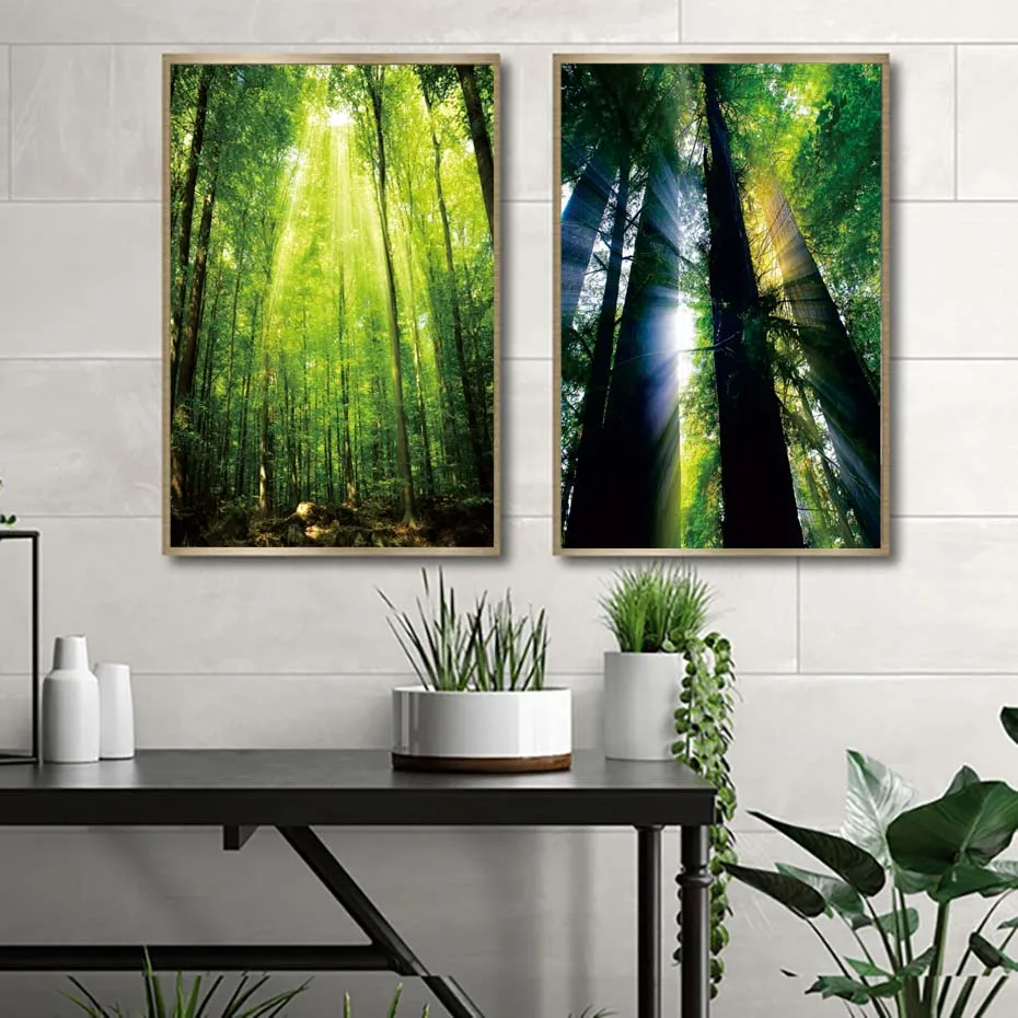 Green Forest Printing Natural Landscape Poster Wall Picture For Living Room Canvas Painting Wall Art Murals Home Decor Bedroom (4)