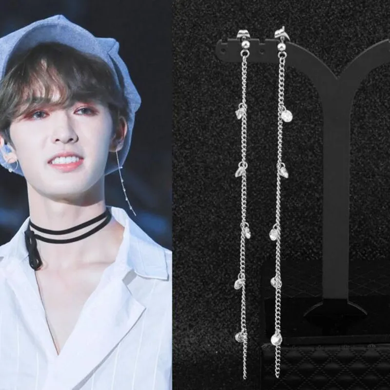 

1Pair KPOP Bangtan Boys Album Stainless steel zircon Stud Earrings Korean Fashion Jewelry Accessories For Mens And Womens