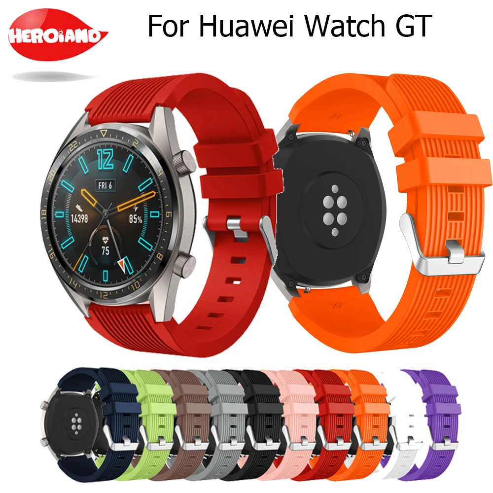 

22mm Silicone Watchband for Samsung Galaxy Watch 46mm Soft Rubber Sport Band wrist Strap Bracelet for Gear S3 Huawei Watch GT