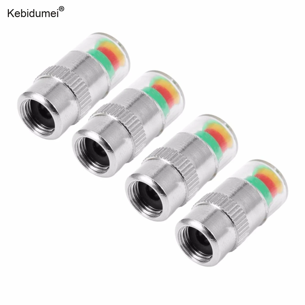 

4pcs/Lot tire pressure indicator cap tire Monitor pressure gauge Valve Stem Cap Sensor Indicator Eye Alert air pressure gauge