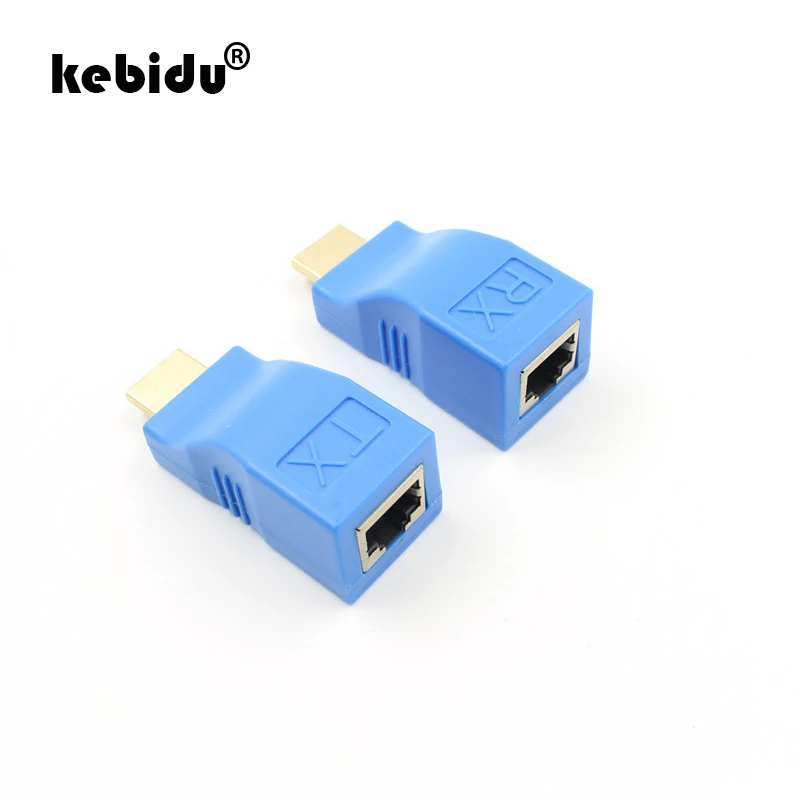

kebidu 4K HDMI 1.4 Extender Video Transmitter TX/RX HD 1080P Over CAT6 RJ45 Ethernet Cable for TV Projector DVD Monitor PC