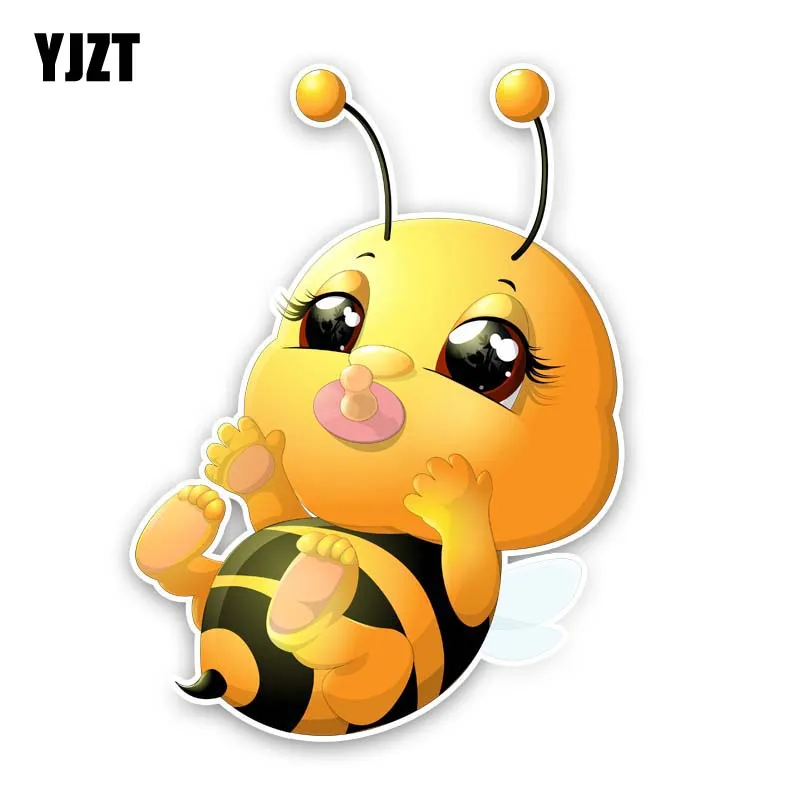 

YJZT 12.2CM*17CM Lovely Honey Bee Baby PVC Decal Car Sticker 12-300737