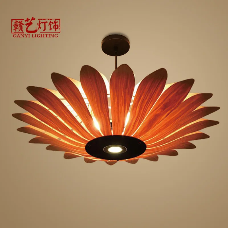 

lamp, living room bedroom lamp, Southeast Asia wooden skin lamp restaurant, restaurant, tea house, wooden chandelier.