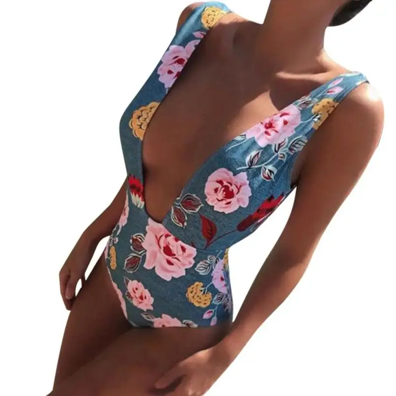 

JAYCOSIN 2018 Swimsuit Women Sexy Ladies Floral One Piece Swimsuits Bra Womens Floral One dropship m21