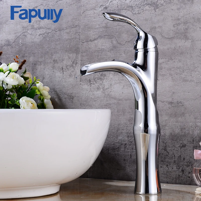 

Fapully cupc faucet parts Tall Basin Bathroom Faucet brass chrome sink mixer tap