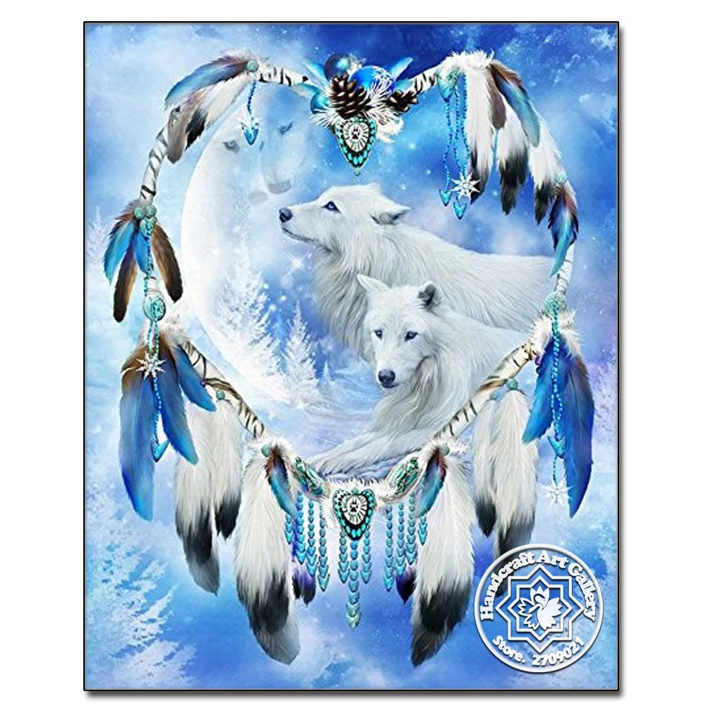 

Moonzero 5D Diamond Embroidery Wolf Embroideries Animals Mosaic Needlework Gift Patterns Rhinestone Cross Stictch Selling kits