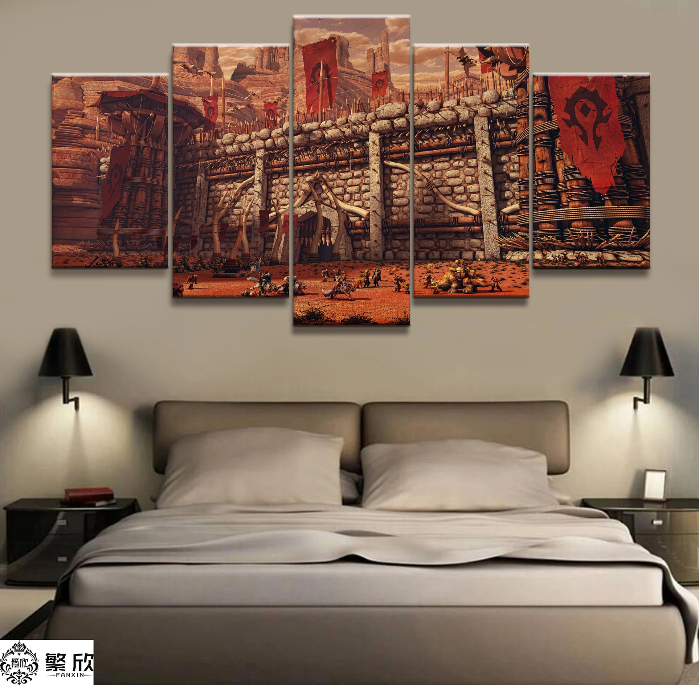 

5 Piece Video Game WOW Warcraft DOTA 2 Painting Poster Decorative Mural Art Room Wall Decor Canvas painting wholesale