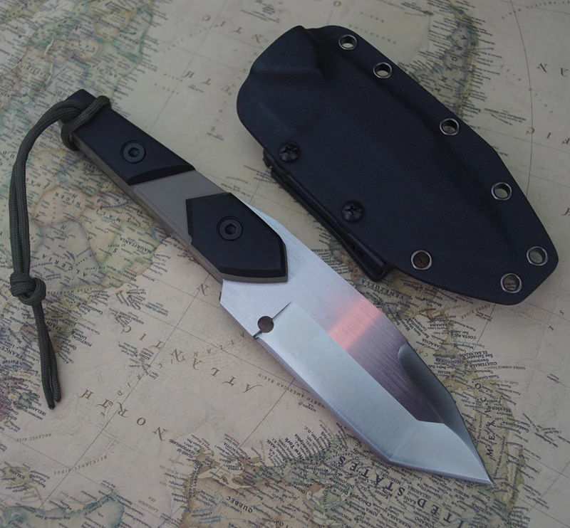 High End MARS MADAM Tanto Full Tang Fixed Blade Hunting Knife 440C