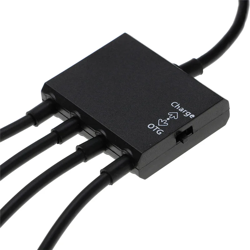 Адаптер Micro USB на 3 порта 2 0 с 1 портом зарядки usb хаб OTG черный| |