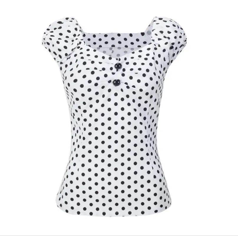 

Shiny Dot T Shirts Women 2019 Summer Sexy Slim Square Collar Short Sleeve T shirt Woman Solid Cotton Button Tees Harajuku #c84