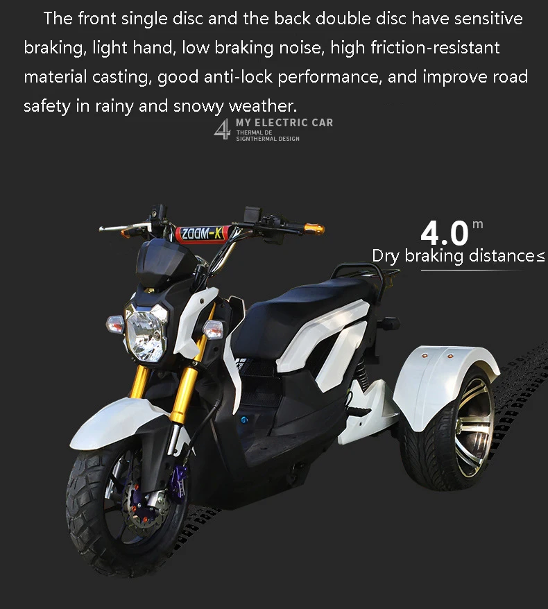 Clearance 60V 1000W Three Rounds of Motorcycle Electric Motorcycles Citycoco Citycoco Electric Scooter Lead-acid Battery 4