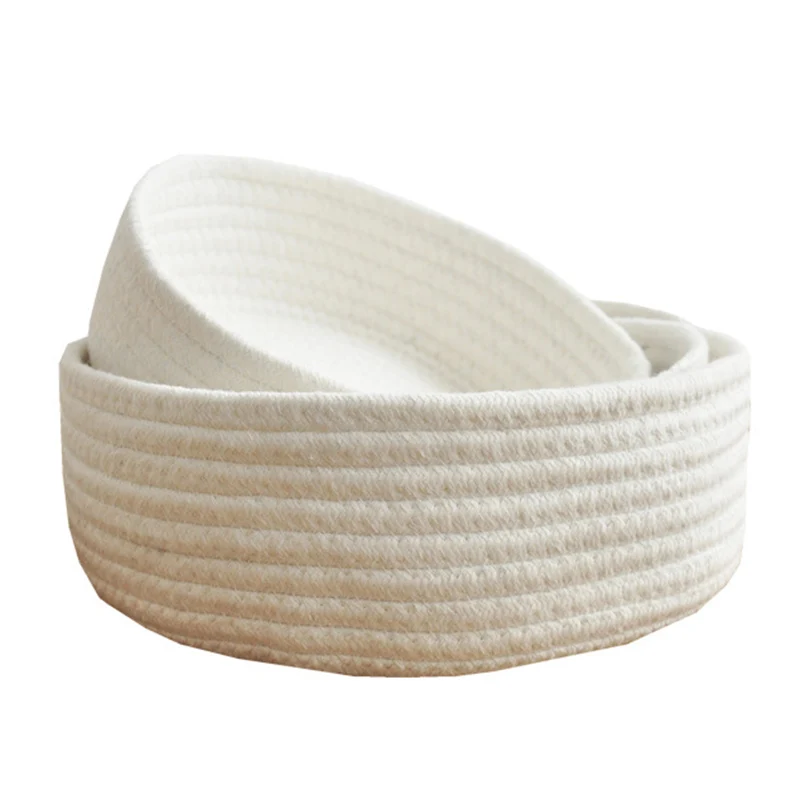 1 قطعة اليد سلة مغزولة سلة الغسيل تخزين مكتب أشتات اليدوية الحياكة القطن تعوق LBShipping