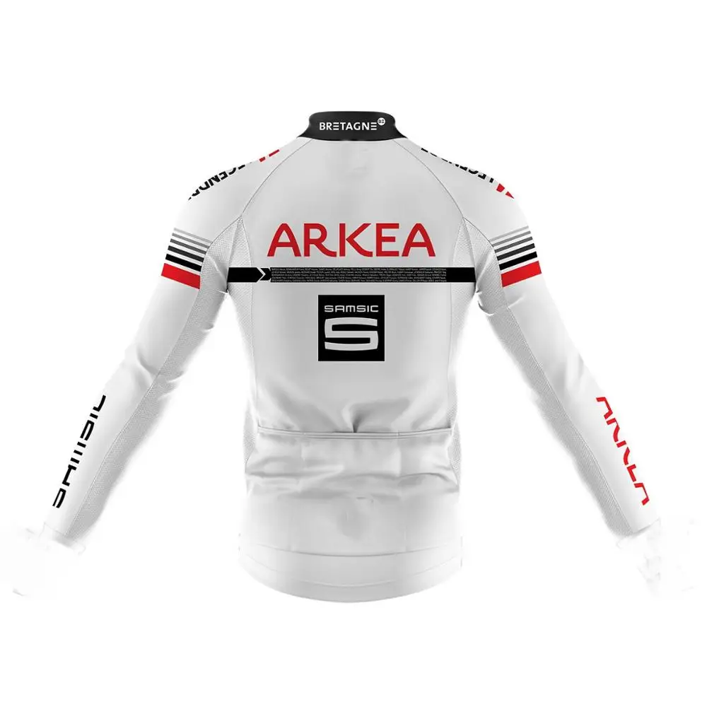 2019 ARKEA SAMSIC Pro Team Зимние флисовые термонаборы с длинным рукавом для велоспорта
