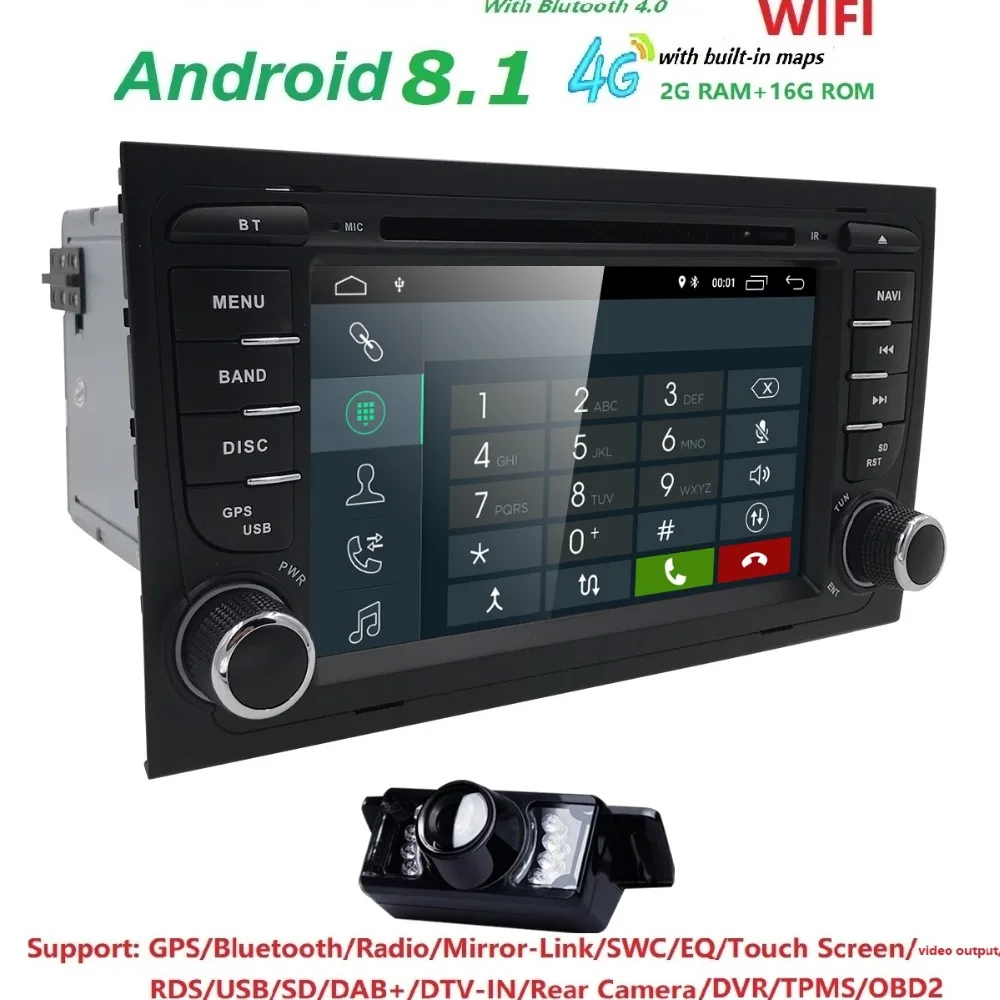 Clearance 1024*600 Car DVD Player for Audi A4 2002-2007 S4 RS4 8E 8F B9 B7 RNS-E Autoradio 16GB ROM Steering wheel DVR WIFI/4G DONGLE map 2