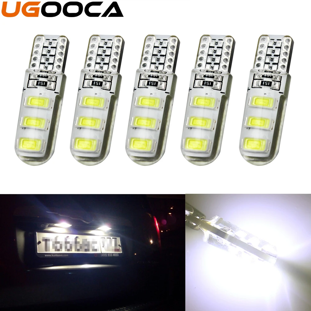 50X T10 W5W LED car interior light 2835 12 SMD lamp 12V 194 501 bulb