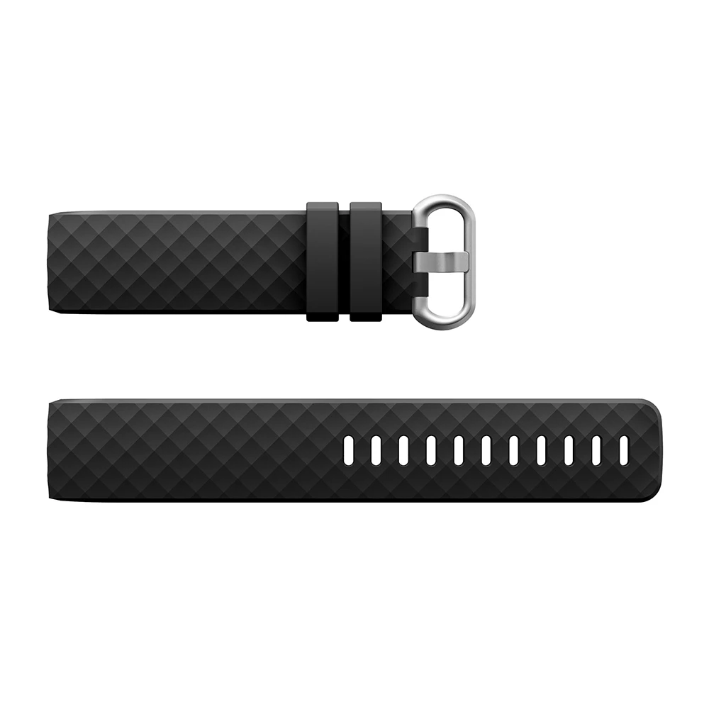 Силиконовые спортивные полосы для Fitbit заряд 3/зарядки 3 SE трекер Classic маленький большой браслет для Для женщин Для мужчин 23 мм 20 мм - Цвет ремешка: Черный