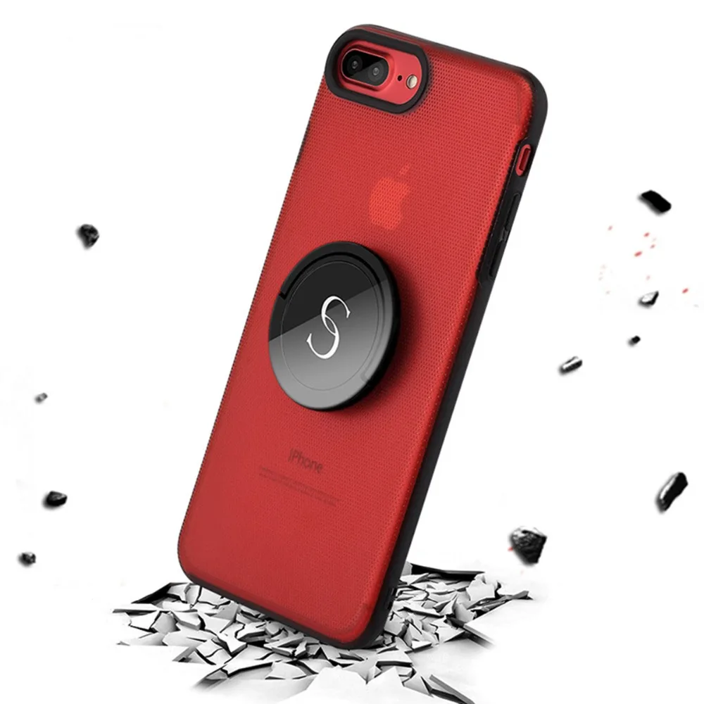 

SOONHUA Hybrid Phone Protection Case For iPhone7 8 7plus 8plus X Multifunction Ring Grip Phone Holder Hand Spinner Stress Relief