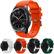 Venta caliente correas de reloj negro 22mm marca de lujo nueva moda pulsera de silicona de deportes venda de la correa para samsung gear s3 frontera