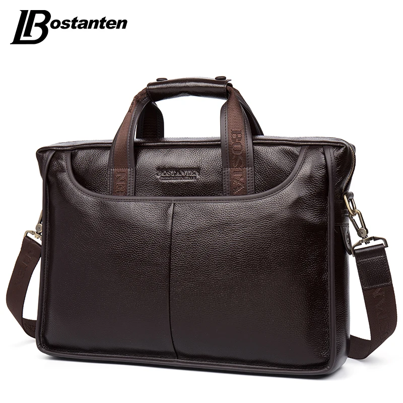 Bostanten 2019 جديد الأزياء جلد أصلي للرجال حقيبة الشهيرة العلامة التجارية حقيبة كتف حقيبة ساع السببية حقيبة كمبيوتر محمول حقيبة الذكور