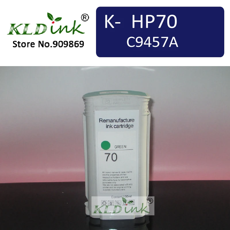

Compatible HP70 C9457A GREEN ink cartridge for Z2100 Z3100 Z3200 Z5200 printer