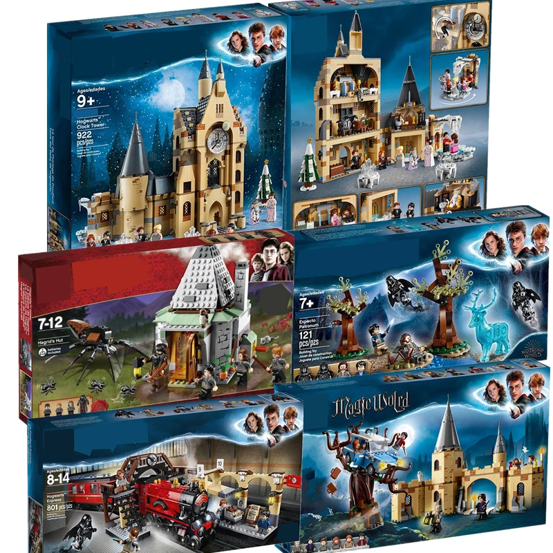 

New Harri Potter Clock Tower Expecto Patronum Castle Building Block Bricks With
