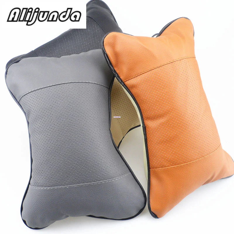2pcs artificial leather neck headrest breathable car pillow for Jaguar