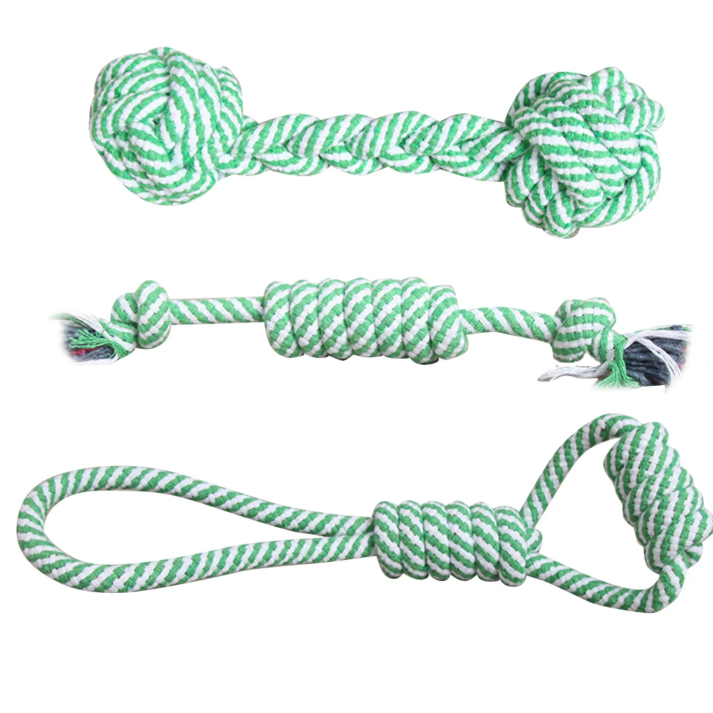 Pet Dog Cotton Rope Chew Toy Pet Dog Molar Clean Teeth Toy Braided Bone